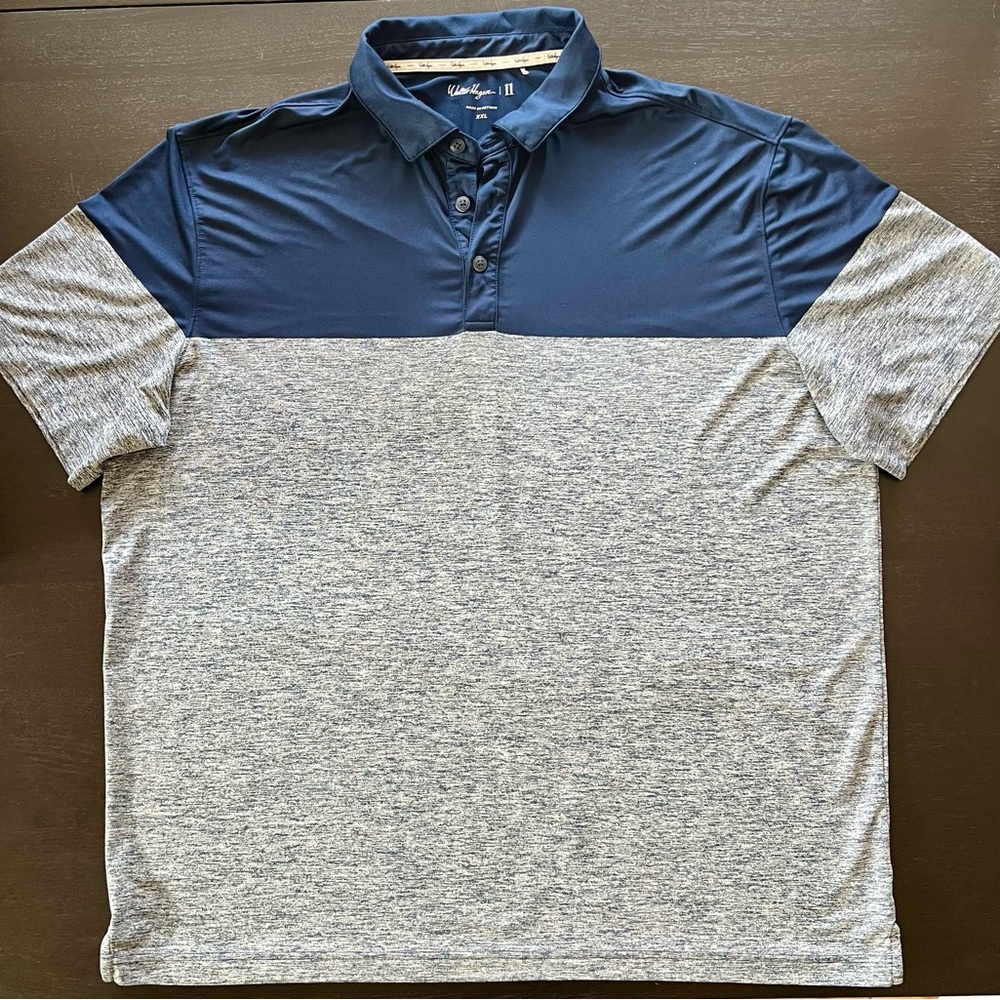 Men's Walter Hagen Golf Polo Navy Blue Gray Shirt XXL